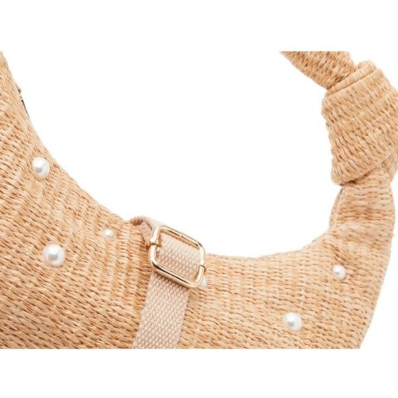 Crown Vintage Raffia Basket Seasonal Knit Hobo Bag NWOT - Picture 7 of 14